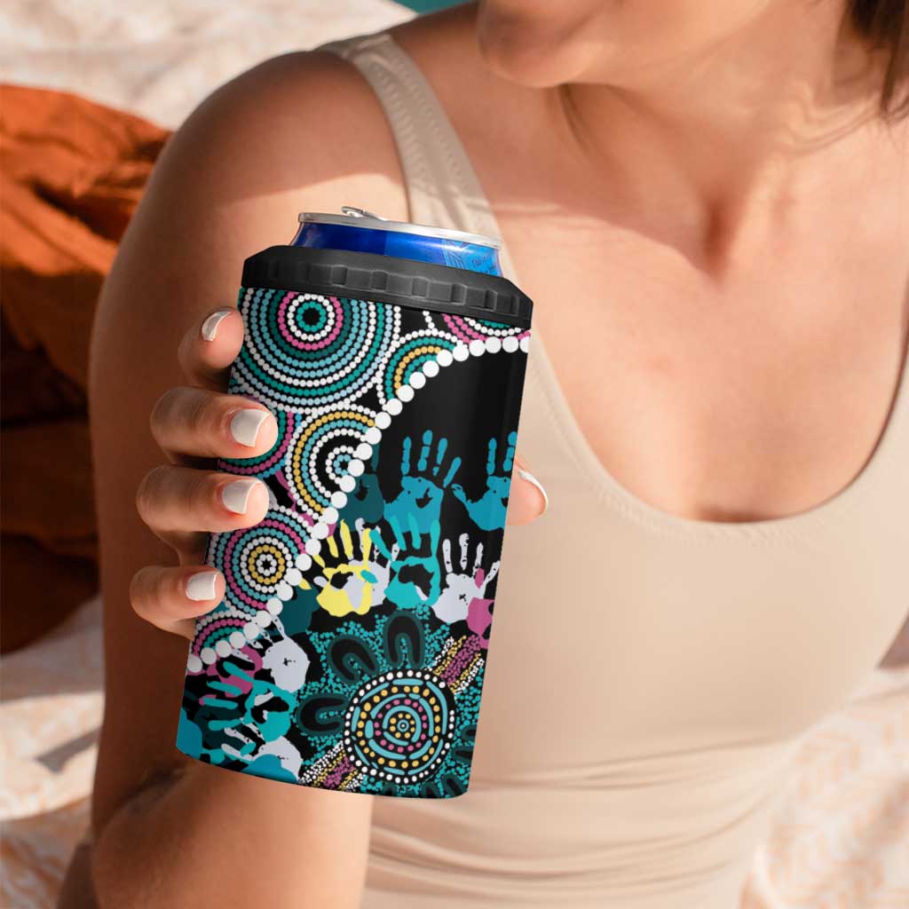 Honouring 50 Year Of NAIDOC 4 in 1 Can Cooler Tumbler Honouring The Next Generation Pastel Aboriginal Art