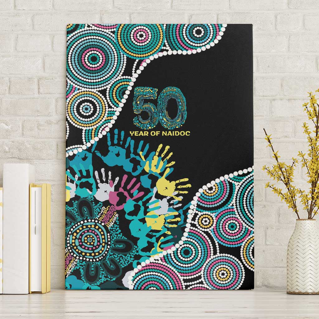 Honouring 50 Year Of NAIDOC Canvas Wall Art Honouring The Next Generation Pastel Aboriginal Art