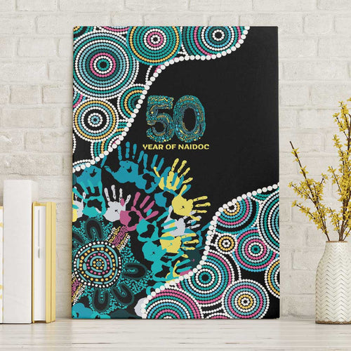 Honouring 50 Year Of NAIDOC Canvas Wall Art Honouring The Next Generation Pastel Aboriginal Art