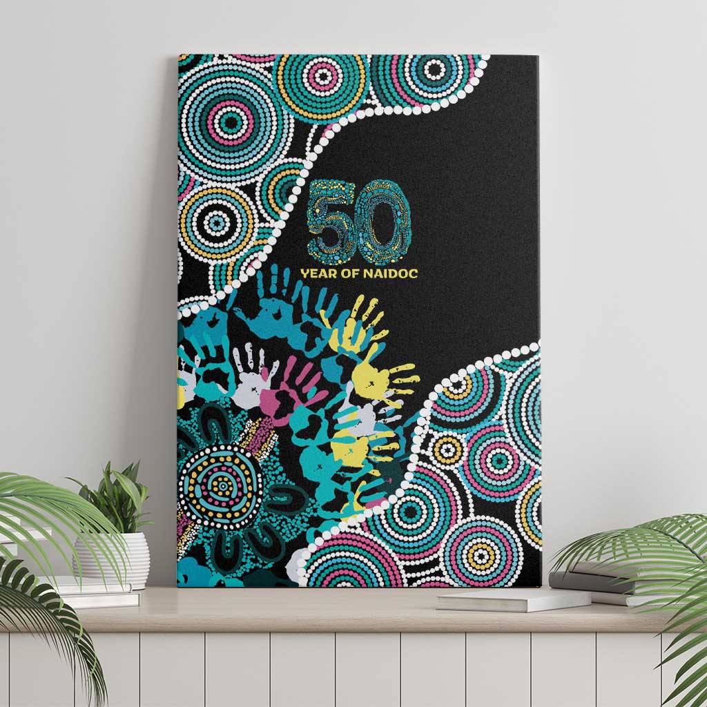 Honouring 50 Year Of NAIDOC Canvas Wall Art Honouring The Next Generation Pastel Aboriginal Art