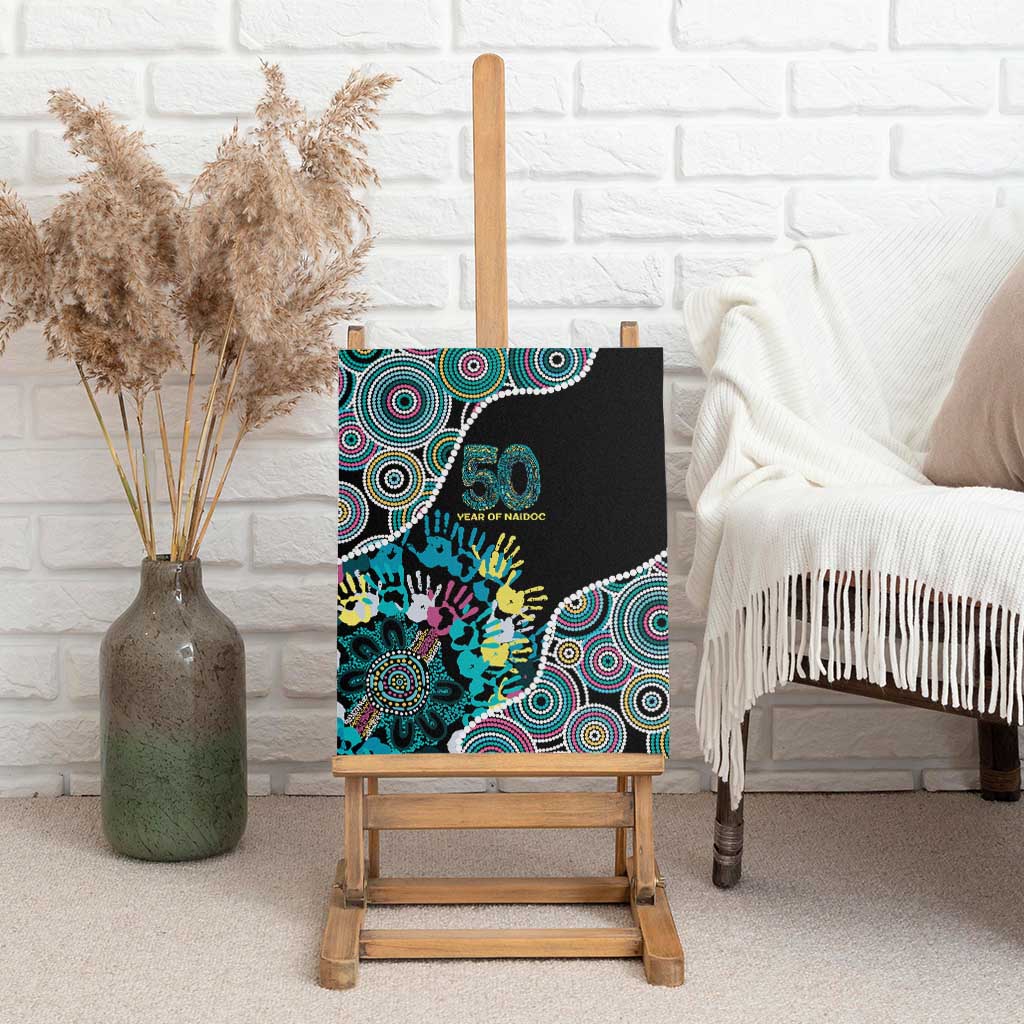 Honouring 50 Year Of NAIDOC Canvas Wall Art Honouring The Next Generation Pastel Aboriginal Art