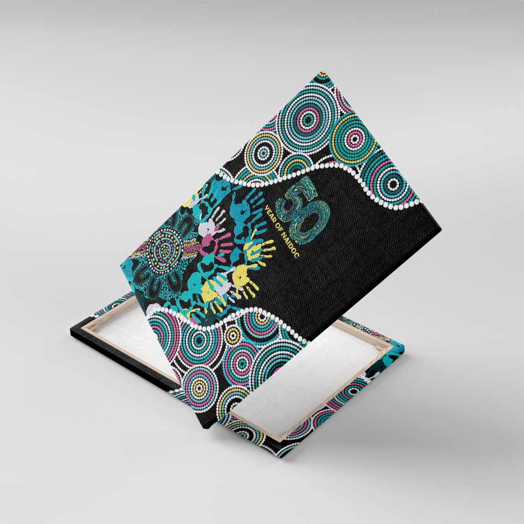 Honouring 50 Year Of NAIDOC Canvas Wall Art Honouring The Next Generation Pastel Aboriginal Art