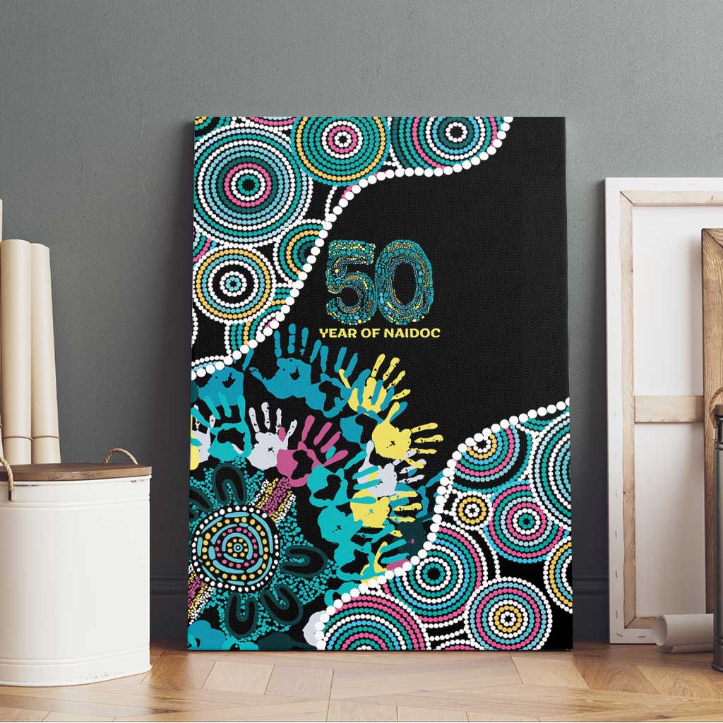 Honouring 50 Year Of NAIDOC Canvas Wall Art Honouring The Next Generation Pastel Aboriginal Art
