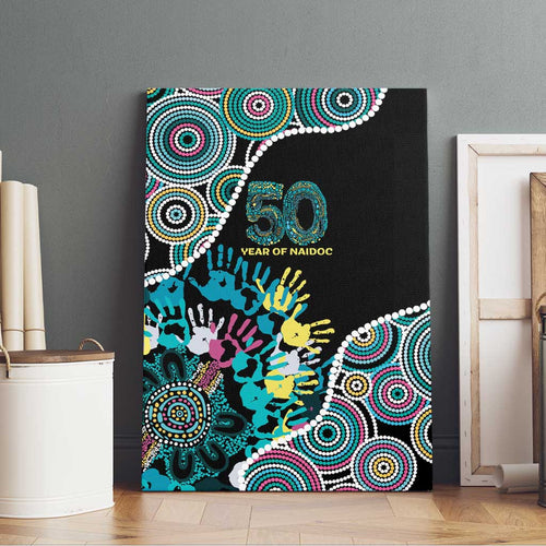 Honouring 50 Year Of NAIDOC Canvas Wall Art Honouring The Next Generation Pastel Aboriginal Art