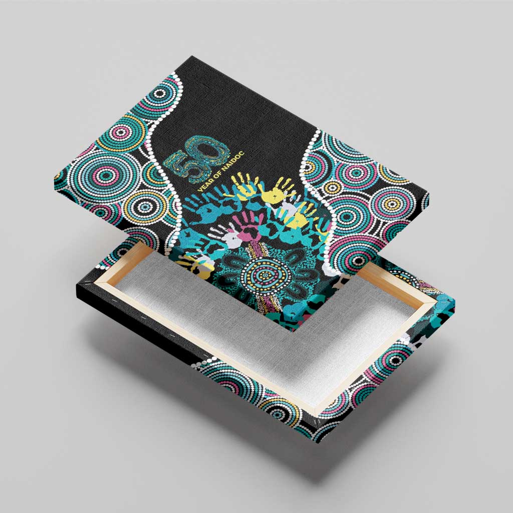 Honouring 50 Year Of NAIDOC Canvas Wall Art Honouring The Next Generation Pastel Aboriginal Art