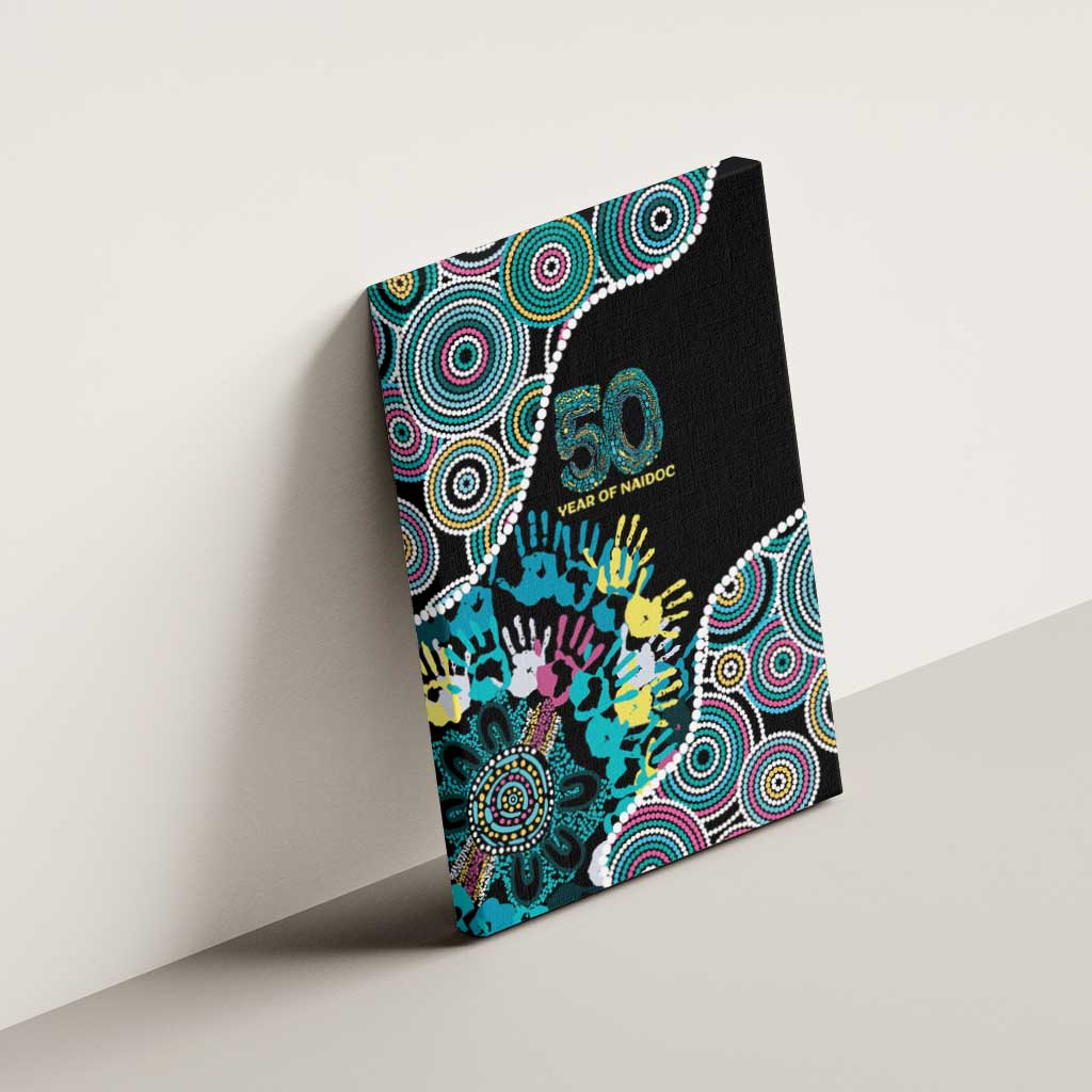 Honouring 50 Year Of NAIDOC Canvas Wall Art Honouring The Next Generation Pastel Aboriginal Art