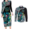 Honouring 50 Year Of NAIDOC Couples Matching Long Sleeve Bodycon Dress and Long Sleeve Button Shirt Honouring The Next Generation Pastel Aboriginal Art