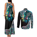 Honouring 50 Year Of NAIDOC Couples Matching Tank Maxi Dress and Long Sleeve Button Shirt Honouring The Next Generation Pastel Aboriginal Art