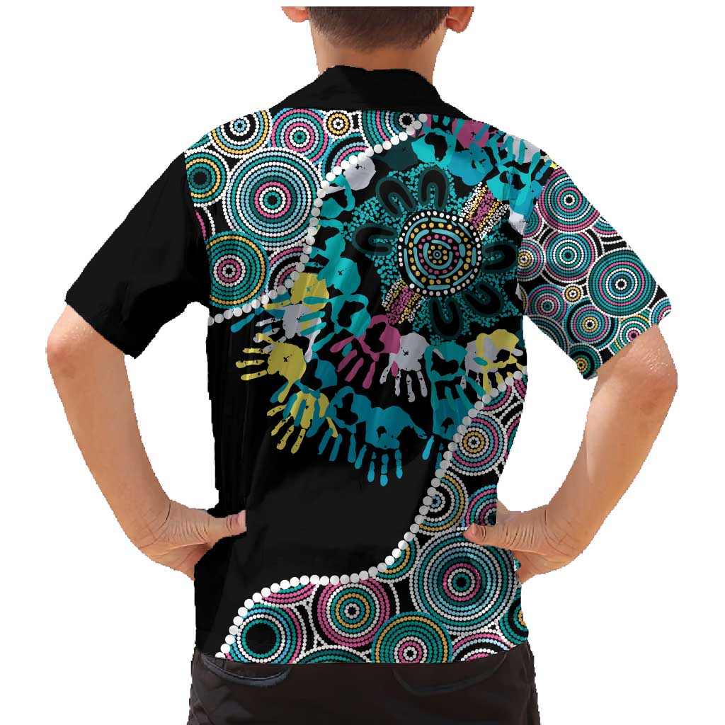 Honouring 50 Year Of NAIDOC Family Matching Mermaid Dress and Hawaiian Shirt Honouring The Next Generation Pastel Aboriginal Art