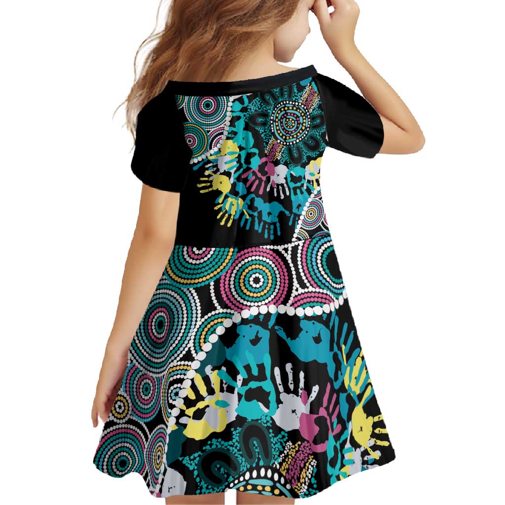 Honouring 50 Year Of NAIDOC Family Matching Off Shoulder Maxi Dress and Hawaiian Shirt Honouring The Next Generation Pastel Aboriginal Art