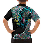 Honouring 50 Year Of NAIDOC Family Matching Short Sleeve Bodycon Dress and Hawaiian Shirt Honouring The Next Generation Pastel Aboriginal Art