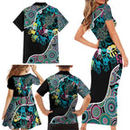 Honouring 50 Year Of NAIDOC Family Matching Short Sleeve Bodycon Dress and Hawaiian Shirt Honouring The Next Generation Pastel Aboriginal Art