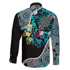Honouring 50 Year Of NAIDOC Family Matching Short Sleeve Bodycon Dress and Hawaiian Shirt Honouring The Next Generation Pastel Aboriginal Art