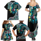 Honouring 50 Year Of NAIDOC Family Matching Summer Maxi Dress and Hawaiian Shirt Honouring The Next Generation Pastel Aboriginal Art