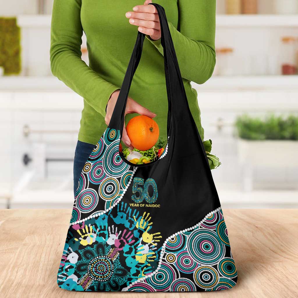 Honouring 50 Year Of NAIDOC Grocery Bag Honouring The Next Generation Pastel Aboriginal Art