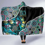 Honouring 50 Year Of NAIDOC Hooded Blanket Honouring The Next Generation Pastel Aboriginal Art