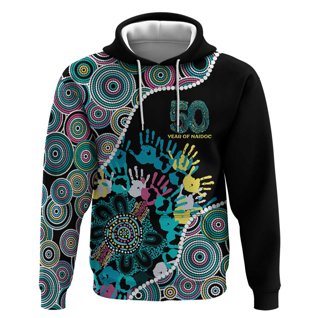 Honouring 50 Year Of NAIDOC Hoodie Honouring The Next Generation Pastel Aboriginal Art