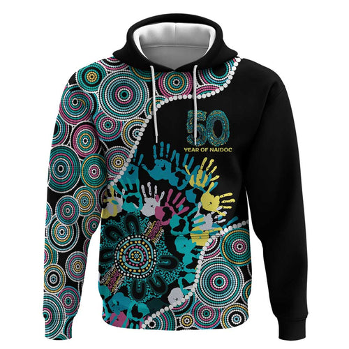 Honouring 50 Year Of NAIDOC Hoodie Honouring The Next Generation Pastel Aboriginal Art