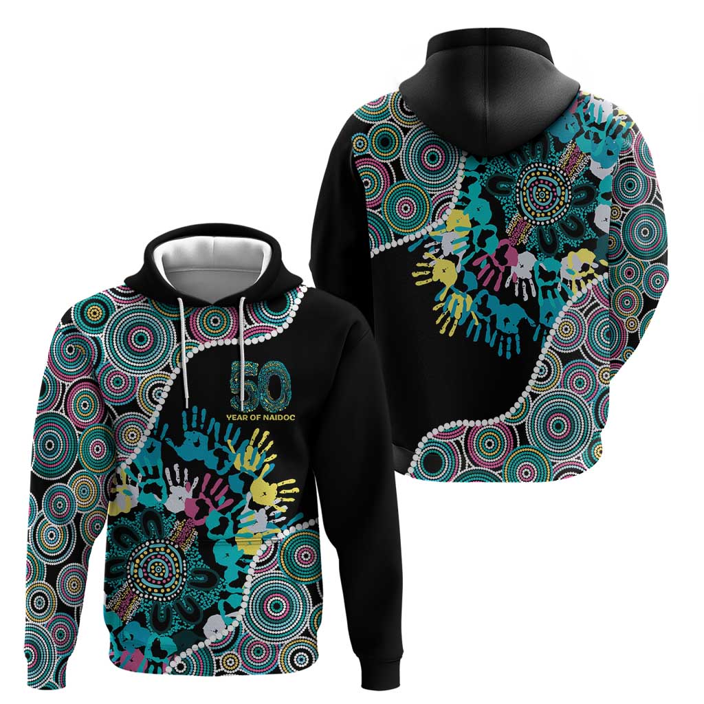 Honouring 50 Year Of NAIDOC Hoodie Honouring The Next Generation Pastel Aboriginal Art
