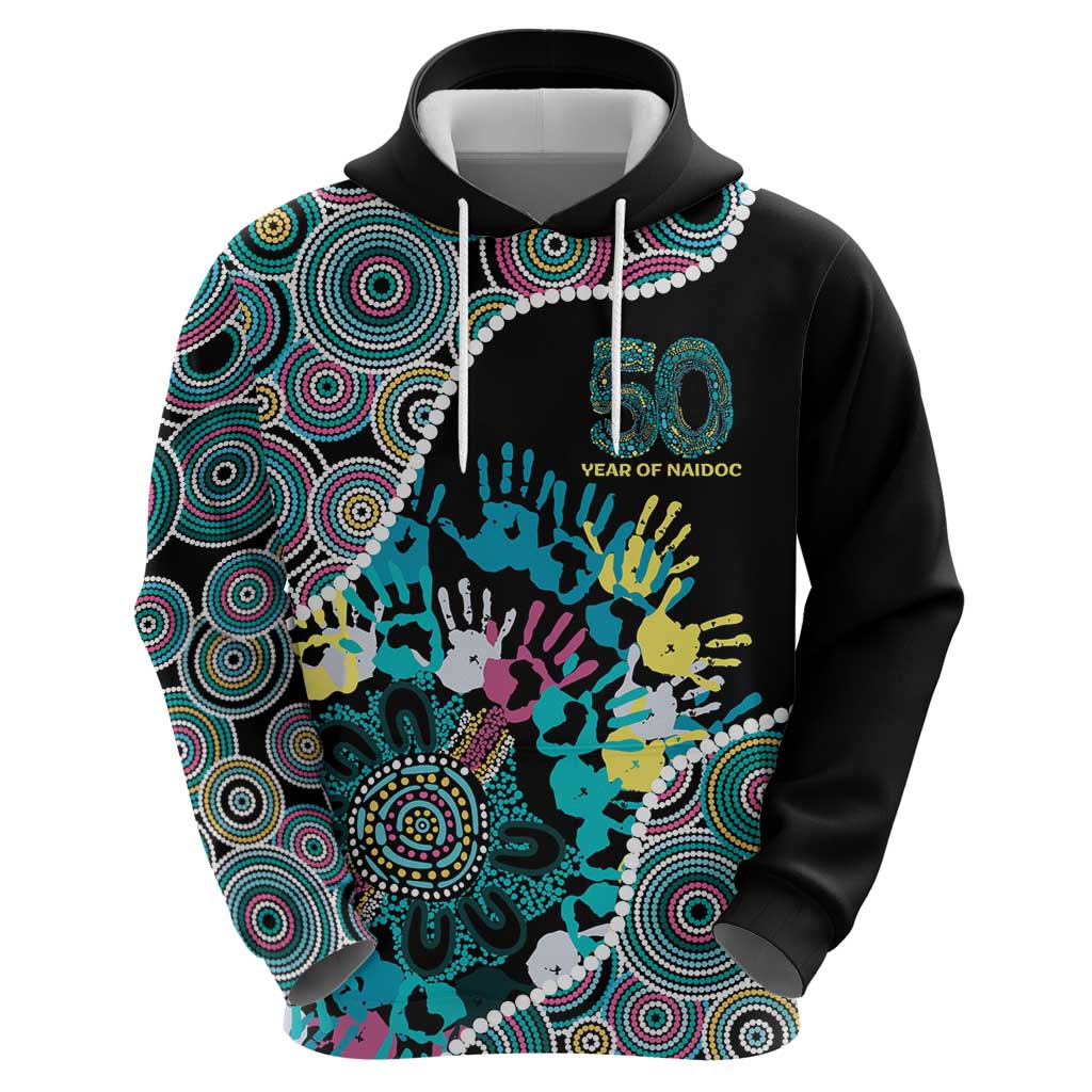 Honouring 50 Year Of NAIDOC Hoodie Honouring The Next Generation Pastel Aboriginal Art