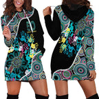 Honouring 50 Year Of NAIDOC Hoodie Dress Honouring The Next Generation Pastel Aboriginal Art