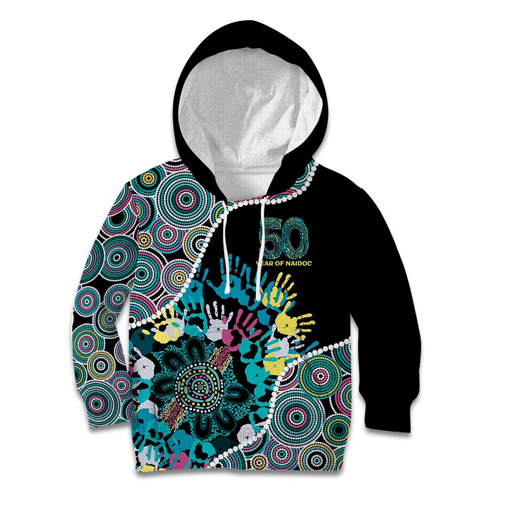 Honouring 50 Year Of NAIDOC Kid Hoodie Honouring The Next Generation Pastel Aboriginal Art
