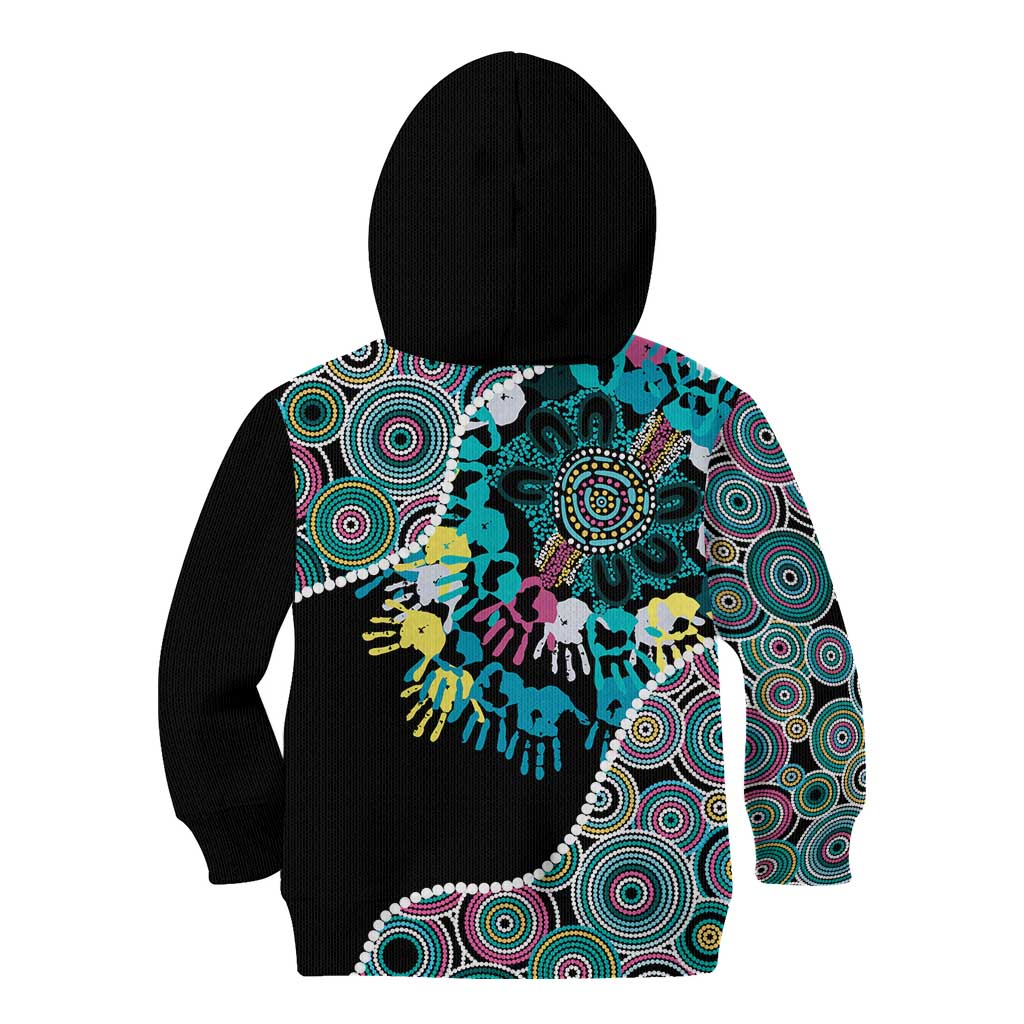 Honouring 50 Year Of NAIDOC Kid Hoodie Honouring The Next Generation Pastel Aboriginal Art