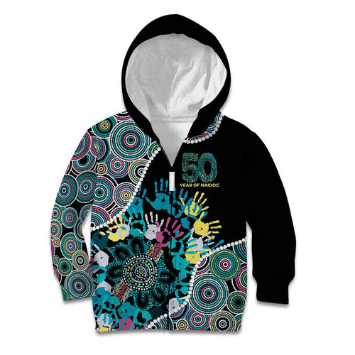 Honouring 50 Year Of NAIDOC Kid Hoodie Honouring The Next Generation Pastel Aboriginal Art