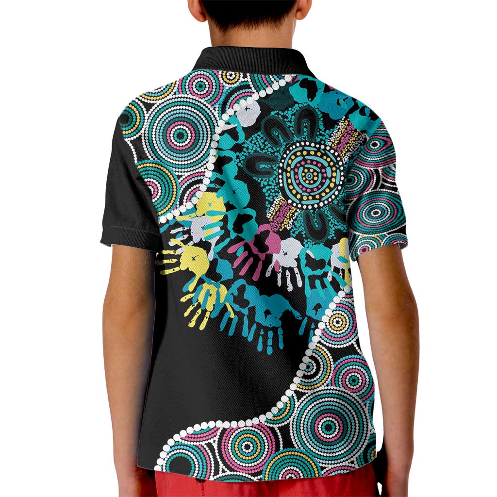 Honouring 50 Year Of NAIDOC Kid Polo Shirt Honouring The Next Generation Pastel Aboriginal Art