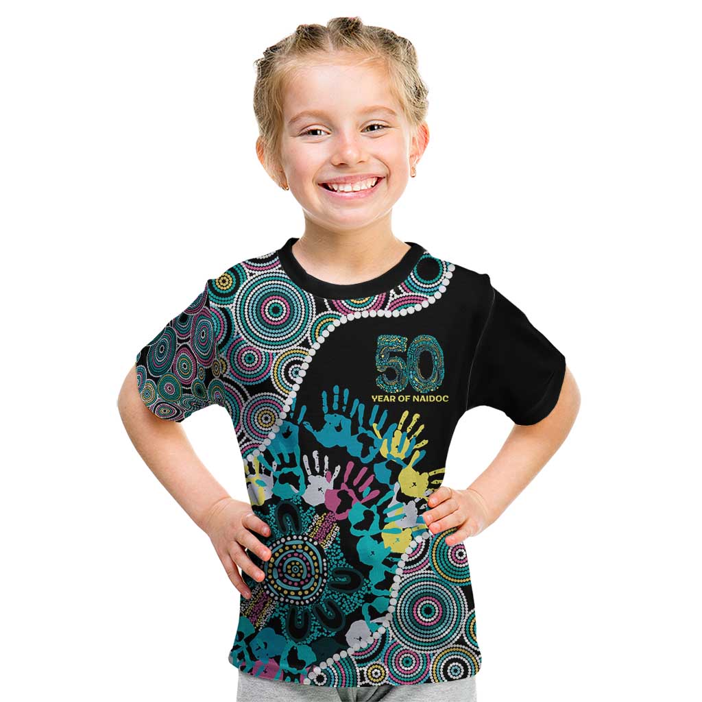 Honouring 50 Year Of NAIDOC Kid T Shirt Honouring The Next Generation Pastel Aboriginal Art