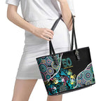 Honouring 50 Year Of NAIDOC Leather Tote Bag Honouring The Next Generation Pastel Aboriginal Art