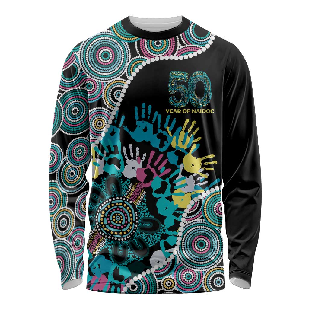 Honouring 50 Year Of NAIDOC Long Sleeve Shirt Honouring The Next Generation Pastel Aboriginal Art