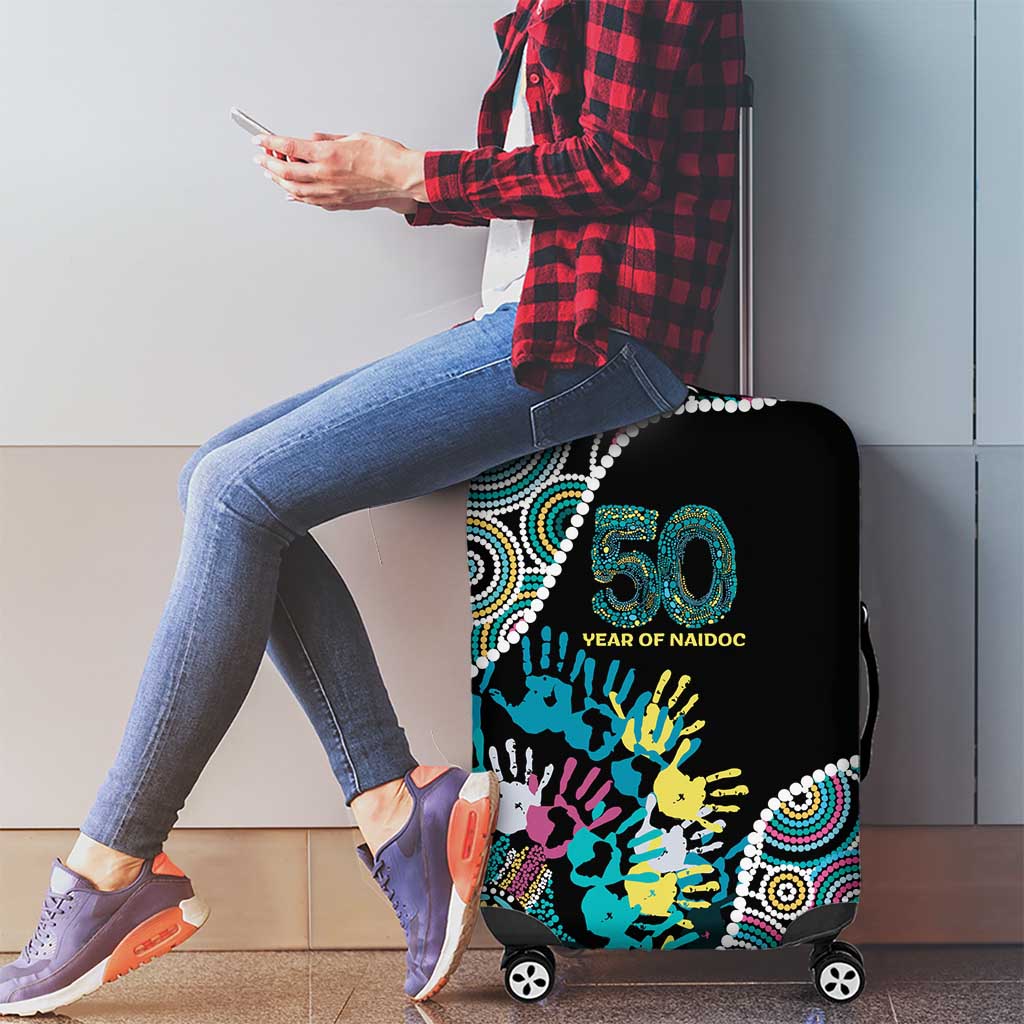 Honouring 50 Year Of NAIDOC Luggage Cover Honouring The Next Generation Pastel Aboriginal Art