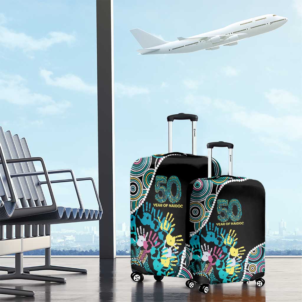 Honouring 50 Year Of NAIDOC Luggage Cover Honouring The Next Generation Pastel Aboriginal Art
