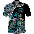 Honouring 50 Year Of NAIDOC Polo Shirt Honouring The Next Generation Pastel Aboriginal Art