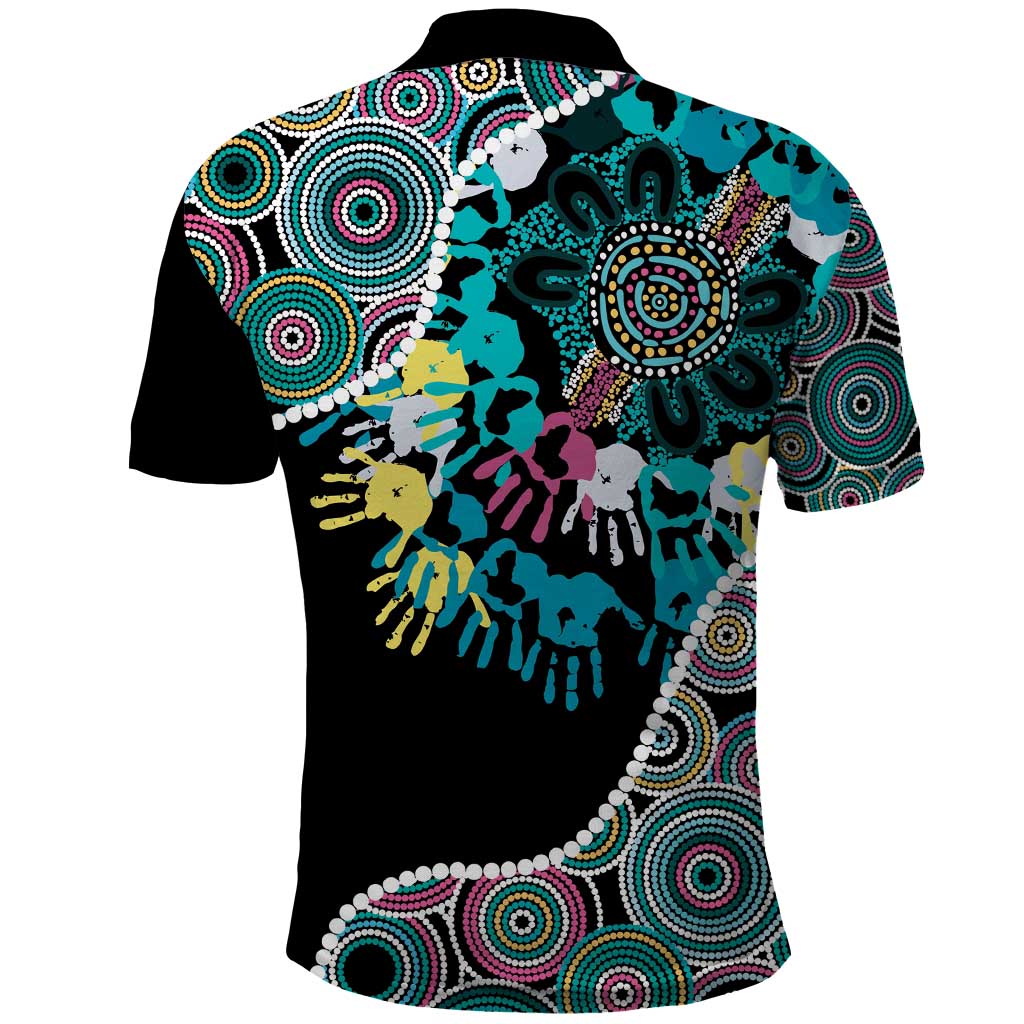 Honouring 50 Year Of NAIDOC Polo Shirt Honouring The Next Generation Pastel Aboriginal Art