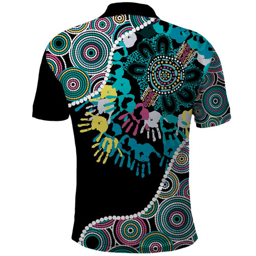 Honouring 50 Year Of NAIDOC Polo Shirt Honouring The Next Generation Pastel Aboriginal Art