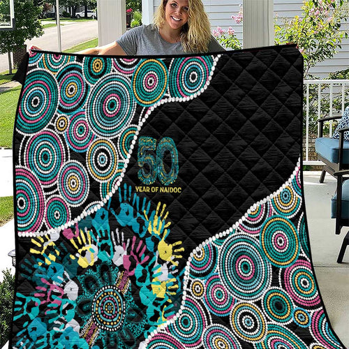 Honouring 50 Year Of NAIDOC Quilt Honouring The Next Generation Pastel Aboriginal Art
