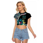 Honouring 50 Year Of NAIDOC Raglan Cropped T Shirt Honouring The Next Generation Pastel Aboriginal Art