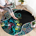Honouring 50 Year Of NAIDOC Round Carpet Honouring The Next Generation Pastel Aboriginal Art