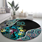 Honouring 50 Year Of NAIDOC Round Carpet Honouring The Next Generation Pastel Aboriginal Art