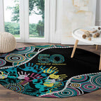 Honouring 50 Year Of NAIDOC Round Carpet Honouring The Next Generation Pastel Aboriginal Art