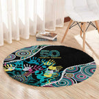 Honouring 50 Year Of NAIDOC Round Carpet Honouring The Next Generation Pastel Aboriginal Art