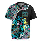 Honouring 50 Year Of NAIDOC Rugby Jersey Honouring The Next Generation Pastel Aboriginal Art