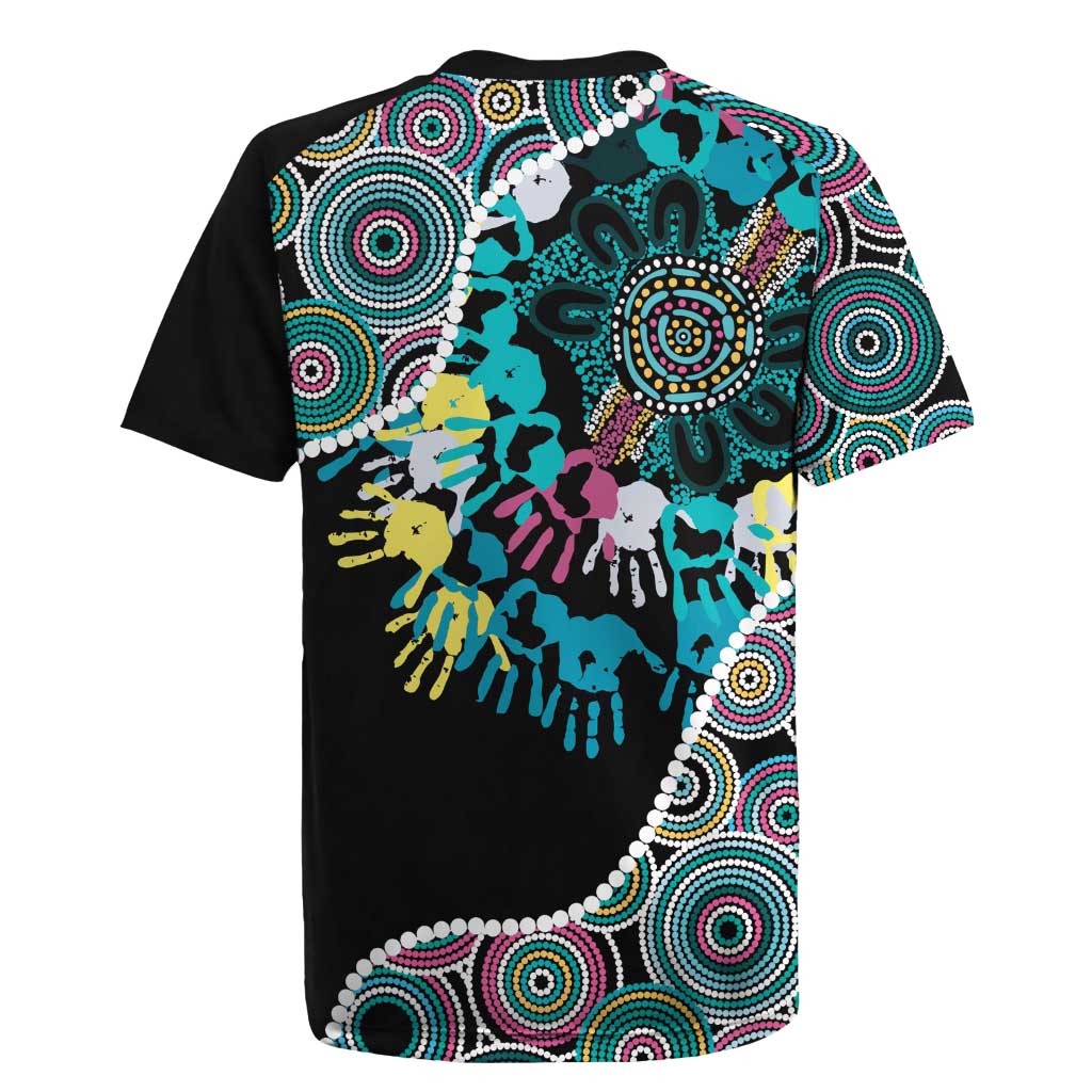 Honouring 50 Year Of NAIDOC Rugby Jersey Honouring The Next Generation Pastel Aboriginal Art