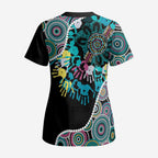Honouring 50 Year Of NAIDOC Scrub Top Honouring The Next Generation Pastel Aboriginal Art - Aussie Hoodie