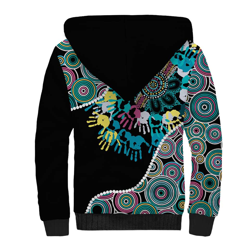 Honouring 50 Year Of NAIDOC Sherpa Hoodie Honouring The Next Generation Pastel Aboriginal Art