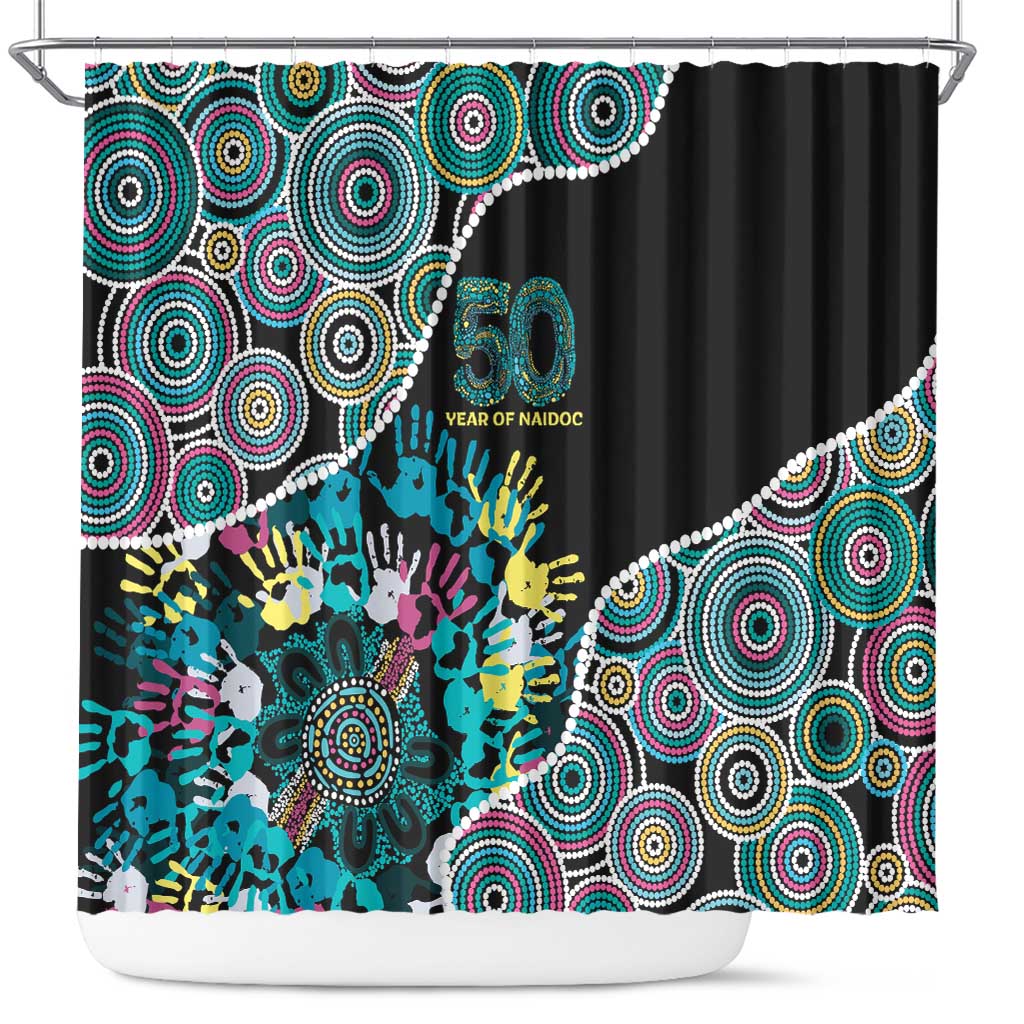 Honouring 50 Year Of NAIDOC Shower Curtain Honouring The Next Generation Pastel Aboriginal Art