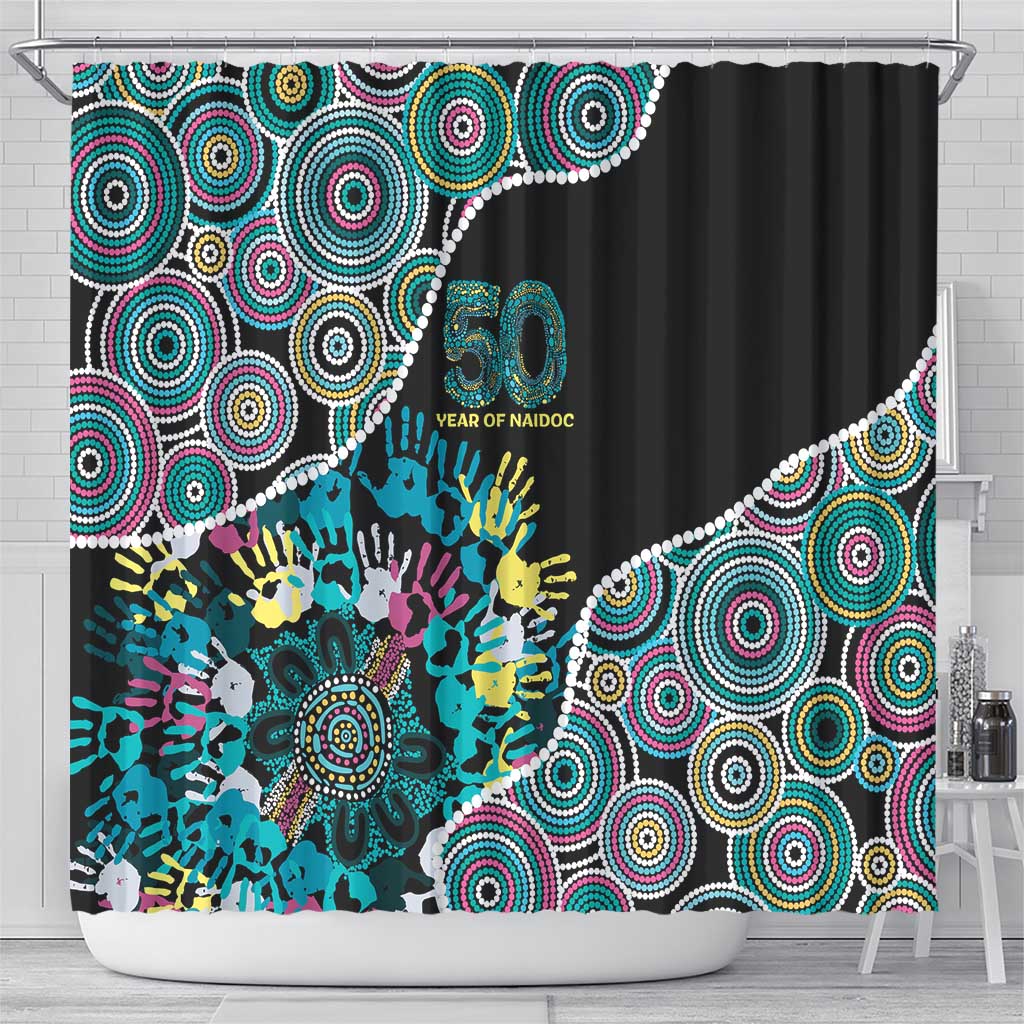 Honouring 50 Year Of NAIDOC Shower Curtain Honouring The Next Generation Pastel Aboriginal Art