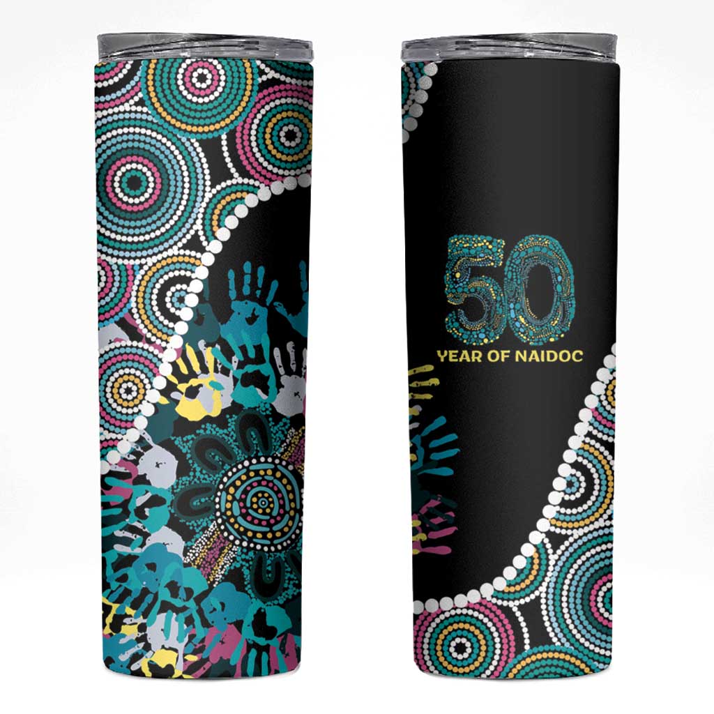 Honouring 50 Year Of NAIDOC Skinny Tumbler Honouring The Next Generation Pastel Aboriginal Art